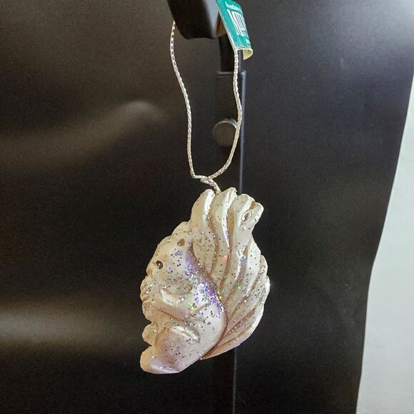 Squirrel Ornament White Glitter Christmas Holiday Winter Midwest of Canon Falls - Picture 4 of 8